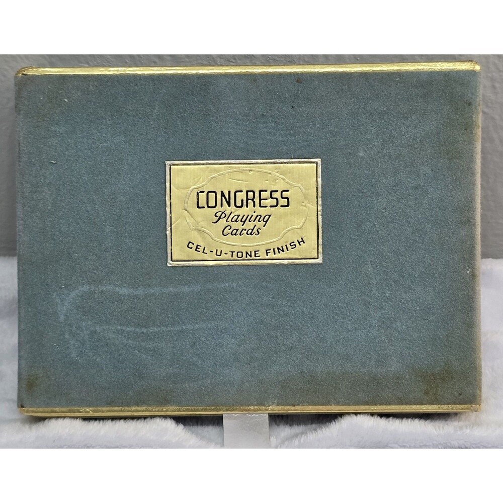 Vintage Congress Playing Cards Stained Glass Windows  Cel-U-Tone New In Box Seal - Picture 2 of 9